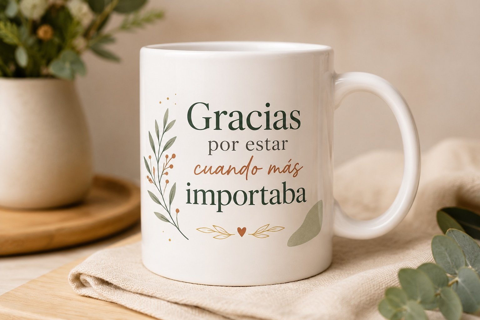 Mug VERBO con el mensaje: Gracias por estar cuando más importaba